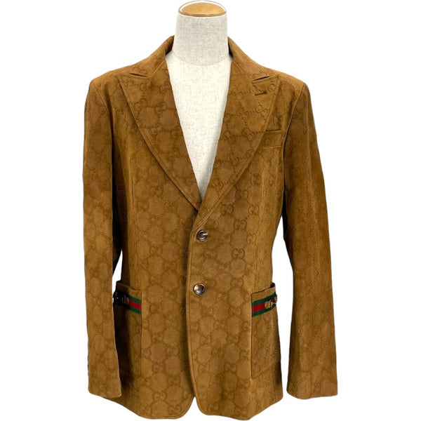 グッチ GUCCI GGジャガードテーラードジャケット 672780 ブラウン