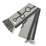 エルメス HERMES マフラー モール イヴォワールxフランネルグレー カシミヤ マフラー