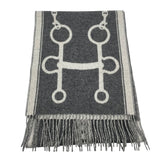 エルメス HERMES マフラー モール イヴォワールxフランネルグレー カシミヤ マフラー