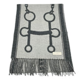 エルメス HERMES マフラー モール イヴォワールxフランネルグレー カシミヤ マフラー