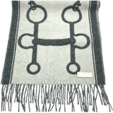 エルメス HERMES マフラー モール イヴォワールxフランネルグレー カシミヤ レディース マフラー