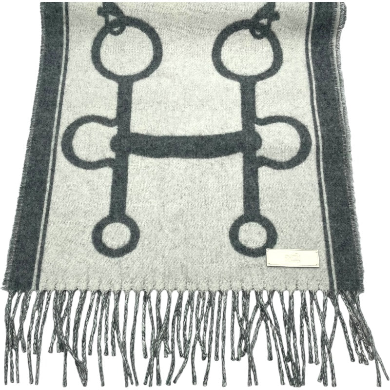 エルメス HERMES マフラー モール イヴォワールxフランネルグレー カシミヤ レディース マフラー