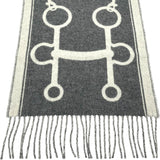 エルメス HERMES マフラー モール イヴォワールxフランネルグレー カシミヤ レディース マフラー