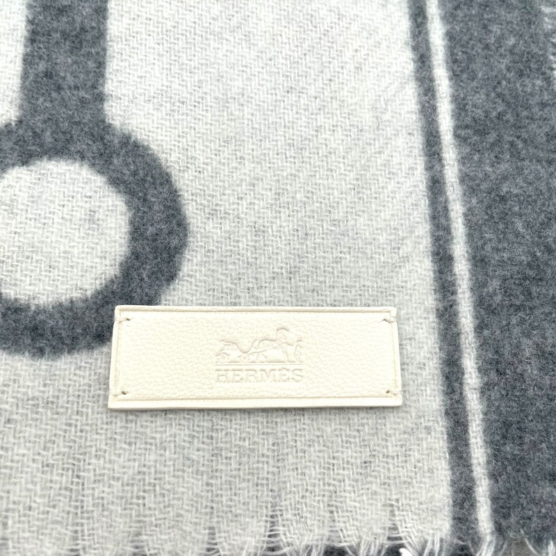 エルメス HERMES マフラー モール イヴォワールxフランネルグレー カシミヤ レディース マフラー
