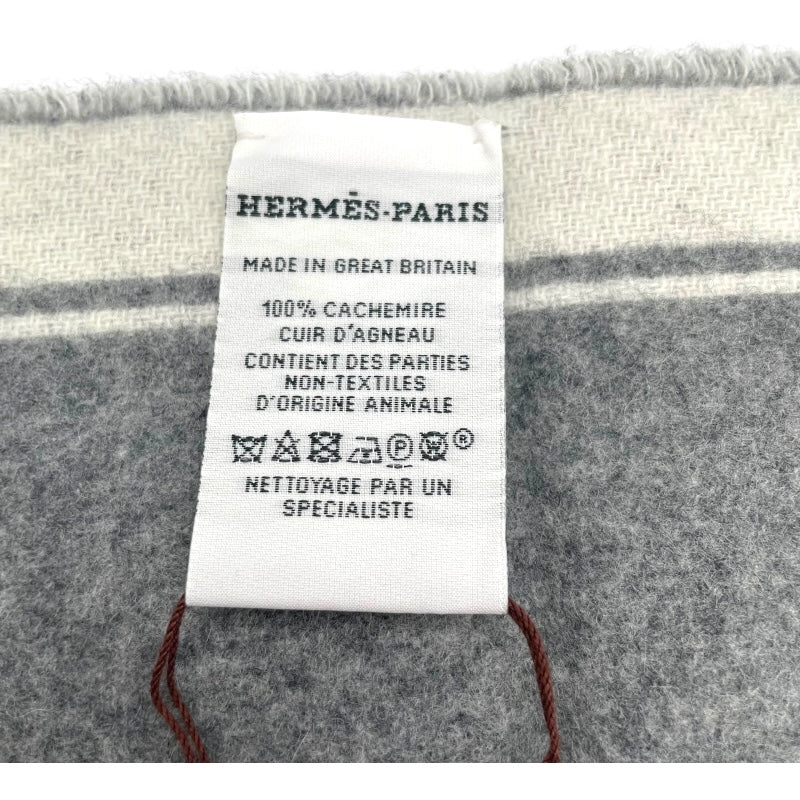 エルメス HERMES マフラー モール イヴォワールxフランネルグレー カシミヤ レディース マフラー