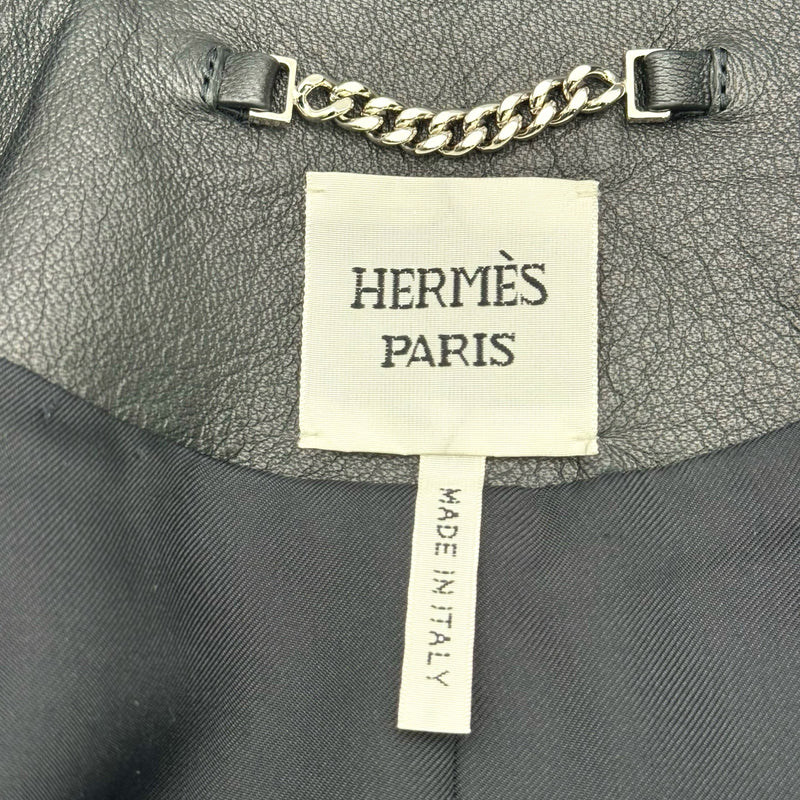 エルメス HERMES ゴートスキンレザージャケット 4E1201D7 ブラック