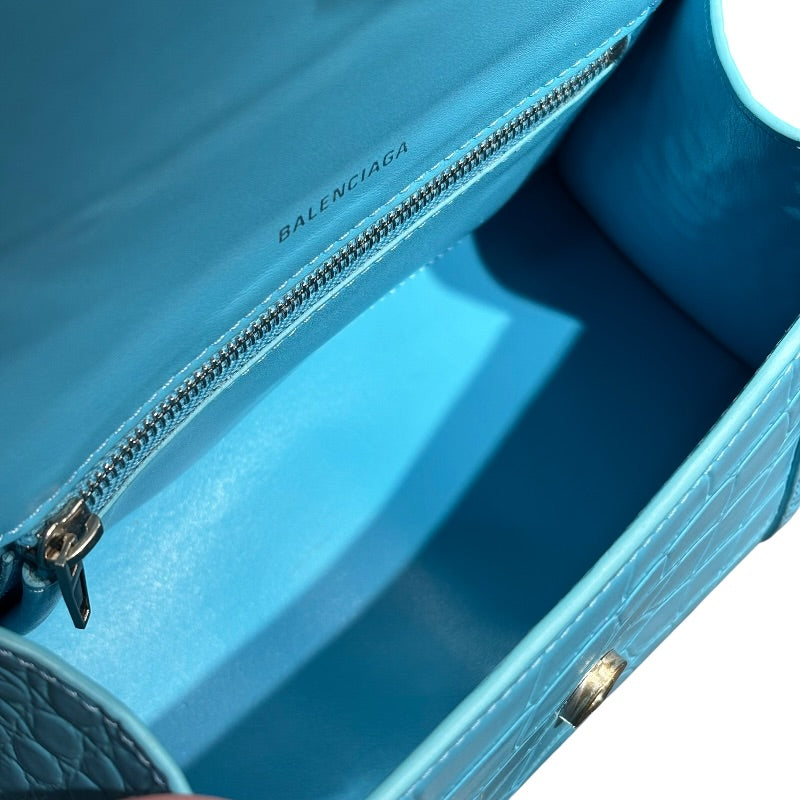 バレンシアガ BALENCIAGA アワーグラスXS 592833 ライトブルー系 レザー レディース ショルダーバッグ バレンシアガ BALENCIAGA アワーグラスXS 592833 ライトブルー系