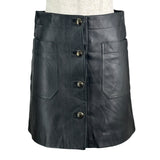 クリスチャン・ディオール Christian Dior CDロゴボタンレザースカート 125J31AL015 ブラック レザー レディース スカート