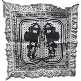 エルメス HERMES カレ70 フリル BRIDES DE GALA A POIS ブラック ホワイト シルク レディース スカーフ