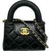 シャネル CHANEL ココマークミニチェーンクラッチ AP3435 ブラック ゴールド金具 カーフスキン レディース ショルダーバッグ