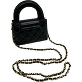 シャネル CHANEL ココマークミニチェーンクラッチ AP3435 ブラック ゴールド金具 カーフスキン レディース ショルダーバッグ