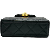 シャネル CHANEL ココマークミニチェーンクラッチ AP3435 ブラック ゴールド金具 カーフスキン レディース ショルダーバッグ