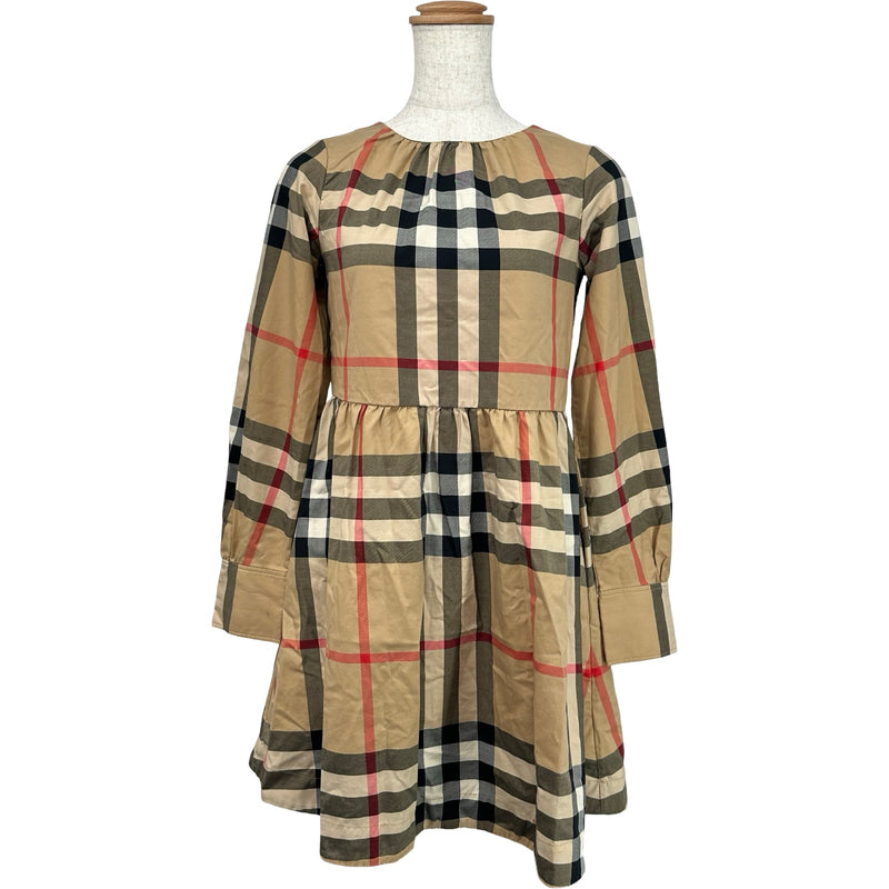 バーバリー BURBERRY チェックフレアワンピース 8064584 ベージュ 綿