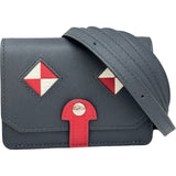 エルメス HERMES カードケース シアン B刻印 キャバン/ルージュピマン シルバー金具 スイフト/シェーブル レディース カードケース