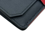 エルメス HERMES カードケース シアン B刻印 キャバン/ルージュピマン シルバー金具 スイフト/シェーブル レディース カードケース