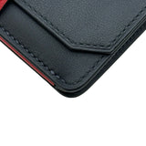 エルメス HERMES カードケース シアン B刻印 キャバン/ルージュピマン シルバー金具 スイフト/シェーブル レディース カードケース