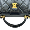 シャネル CHANEL マトラッセ トップハンドル AS4958 ブラック ゴールド金具 シャイニーカーフ レディース ショルダーバッグ