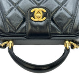 シャネル CHANEL マトラッセ トップハンドル AS4958 ブラック ゴールド金具 シャイニーカーフ レディース ショルダーバッグ