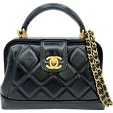 シャネル CHANEL マトラッセ トップハンドル AS4958 ブラック ゴールド金具 シャイニーカーフ レディース ショルダーバッグ