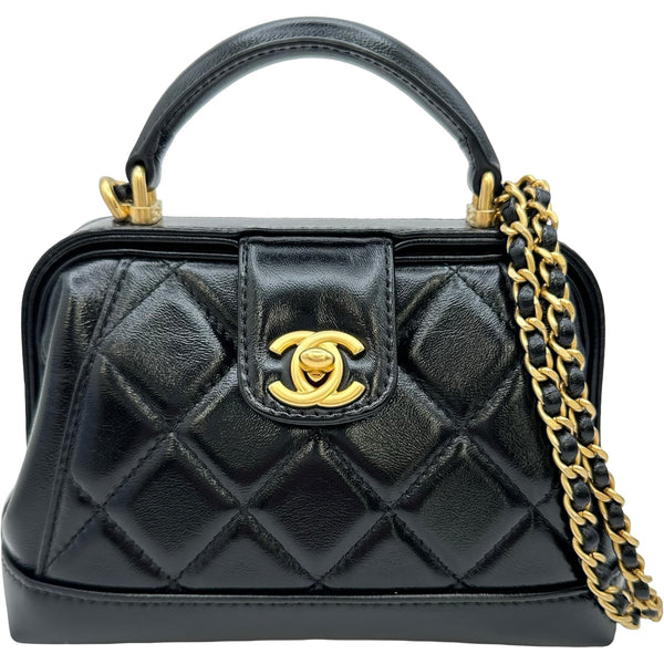 CHANEL ノベルティ マトラッセショルダーバッグ シャネル CHANEL マトラッセ トップハンドル AS4958 ブラック ゴールド