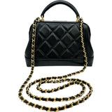 シャネル CHANEL マトラッセ トップハンドル AS4958 ブラック ゴールド金具 シャイニーカーフ レディース ショルダーバッグ