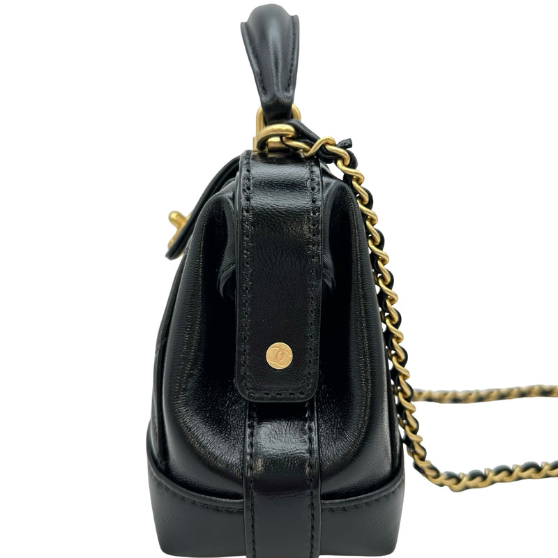 シャネル CHANEL マトラッセ トップハンドル AS4958 ブラック ゴールド