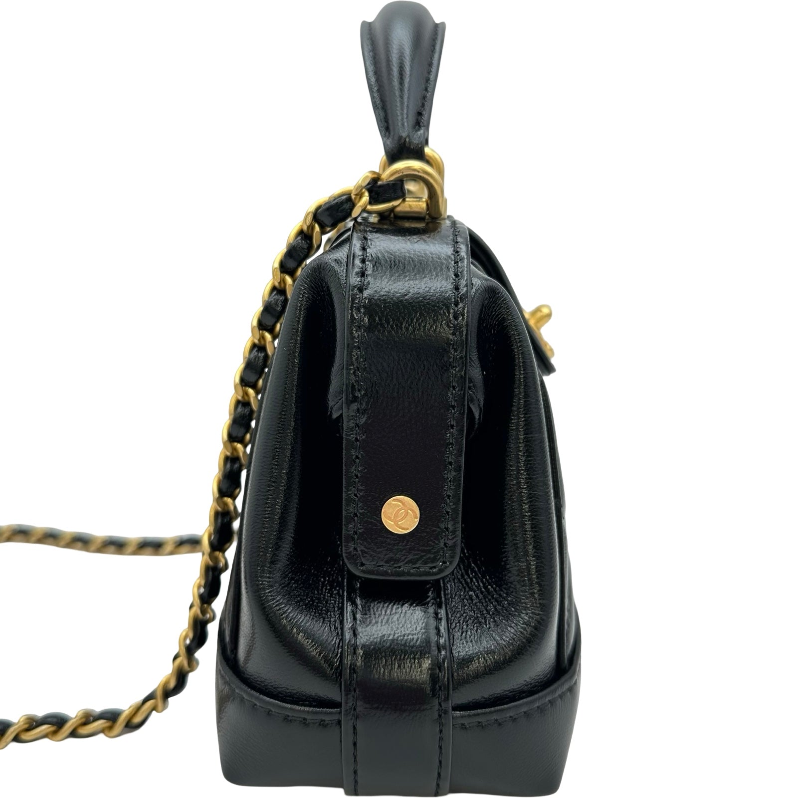 シャネル CHANEL マトラッセ トップハンドル AS4958 ブラック ゴールド