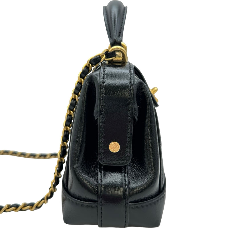 シャネル CHANEL マトラッセ トップハンドル AS4958 ブラック ゴールド