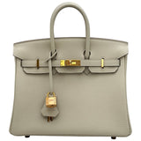 エルメス HERMES バーキン25 B刻印 クレ ピンクゴールド金具 トゴ レディース ハンドバッグ