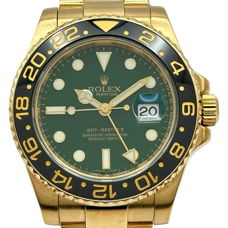 ロレックス ROLEX GMTマスター2 116718LN グリーン ゴールド 自動巻き