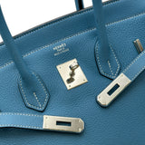 エルメス HERMES バーキン35 □K刻印 ブルージーン/シルバー金具 トリヨン レディース ハンドバッグ