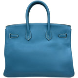 エルメス HERMES バーキン35 □K刻印 ブルージーン/シルバー金具 トリヨン レディース ハンドバッグ