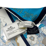 エルメス HERMES カレ90 GRAND GALOP ブルー シルク レディース スカーフ