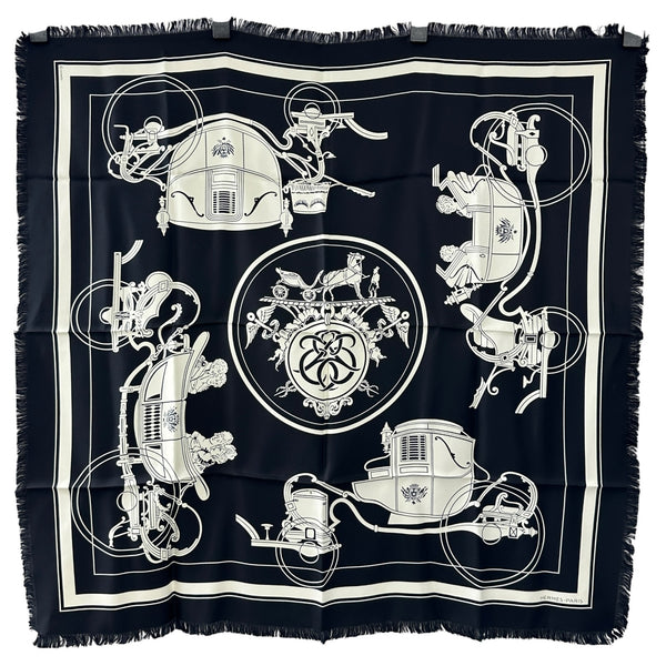 エルメス HERMES カレH80 フリンジ FRANGE HOMME EX LIBRIS ブラック