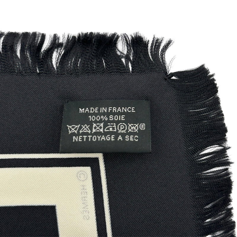 エルメス HERMES カレH80 フリンジ FRANGE HOMME EX LIBRIS ブラック