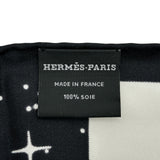 エルメス HERMES スカーフマフラー SPACE DERBY ブラック/ホワイト シルク レディース マフラー