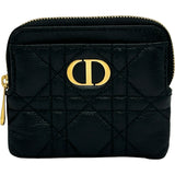 クリスチャン・ディオール Christian Dior カロラベンダーウォレット S5177UWHC ブラック/ゴールド金具 カーフレザー レディース コインケース