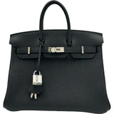 エルメス HERMES バーキン25 G刻印 ブラック シルバー金具 トゴ レディース ハンドバッグ