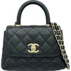シャネル CHANEL ココハンドルチェーンクラッチ AP4244 ブラック ゴールド金具 キャビアスキン レディース ショルダーバッグ