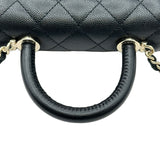 シャネル CHANEL ココハンドルチェーンクラッチ AP4244 ブラック ゴールド金具 キャビアスキン レディース ショルダーバッグ