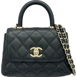 シャネル CHANEL ココハンドルチェーンクラッチ AP4244 ブラック ゴールド金具 キャビアスキン レディース ショルダーバッグ