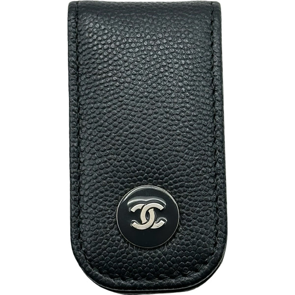 CHANEL シャネル A98 クリップ マネークリップ シャネル CHANEL ココマークボタンマネークリップ 22番台 ブラック