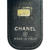 シャネル CHANEL ココマークボタンマネークリップ 22番台 ブラック キャビアスキン ユニセックス マネークリップ