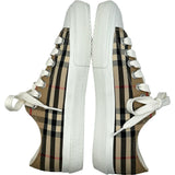 バーバリー BURBERRY ロゴノバチェックキャンバスローカットスニーカー ベージュ キャンバス レディース スニーカー
