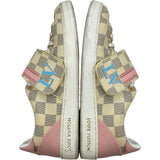 ルイ・ヴィトン LOUIS VUITTON フロントローライン ダミエアズールローカットスニーカー MS0128 クリーム キャンバス レディース スニーカー