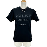 ルイ・ヴィトン LOUIS VUITTON チェーンリバースロゴ半袖Tシャツ FITS02 ブラック コットン レディース 半袖Ｔシャツ