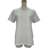 フェンディ FENDI エンボスロゴ半袖Tシャツ FS7254 ホワイト コットン レディース 半袖Ｔシャツ