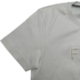 フェンディ FENDI エンボスロゴ半袖Tシャツ FS7254 ホワイト コットン レディース 半袖Ｔシャツ
