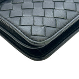 ボッテガ・ヴェネタ BOTTEGA VENETA イントレチャートチェーンショルダーバッグ ブラック レザー レディース ショルダーバッグ