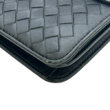 ボッテガ・ヴェネタ BOTTEGA VENETA イントレチャートチェーンショルダーバッグ ブラック レザー レディース ショルダーバッグ